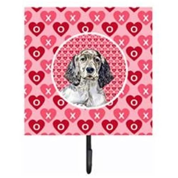 Carolines Treasures 4.25 x 7 in. English Setter Valentines Love and Hearts Leash Or Key Holder LH9142SH4 - main
